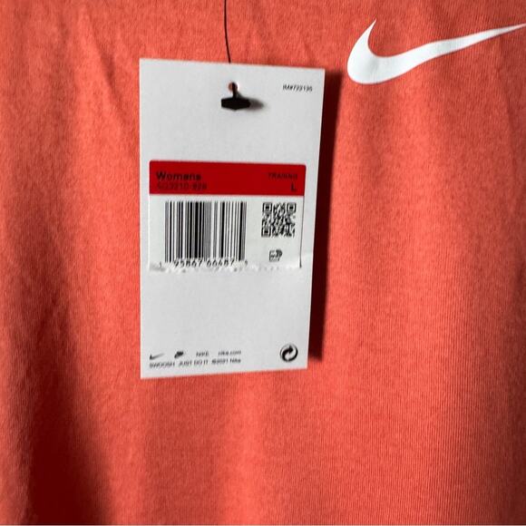 Nike Women’s Athletic Sporty Workout Crew Neck Short Sleeve Orange T-Shirt Sz L - Picture 3 of 9